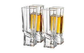 joyjolt carre shot glasses square heavy base shot glass