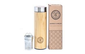 original bamboo tumbler with tea infuser & strainer