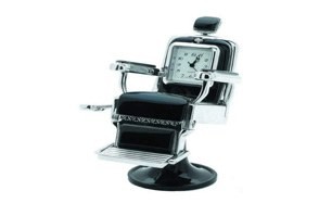 sanis enterprise’s silver barber chair desk clock