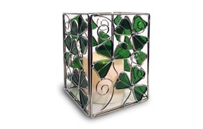 shamrock candle holder with a led candle