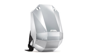 solid gray aluminium backpack