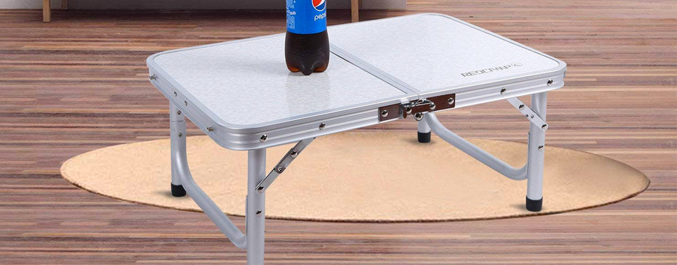 Camping Furniture 120cm White//Cream 4FT Height Adjustable ECD Germany Folding Camping Table Adjustable Heavy Duty Picnic Table Portable Outdoor Aluminium Table with 4 Stools Hinged