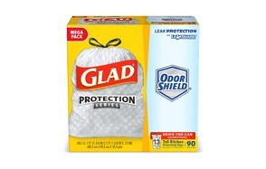 glad tall kitchen drawstring trash bag