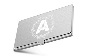 monogrammed business card holder