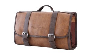 vancase leather hanging toiletry bag