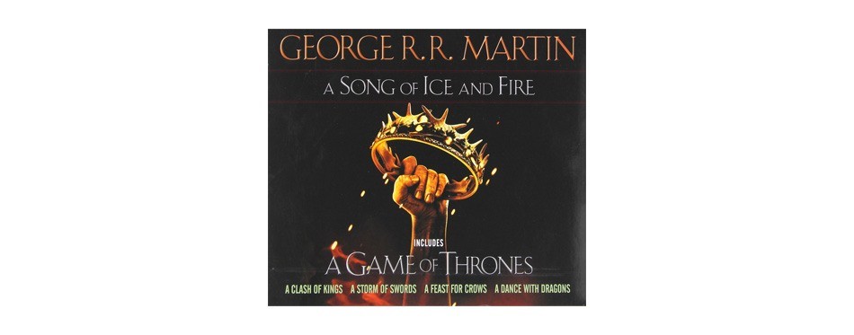 a boxed set of the 1st five novels series from george r.r martin