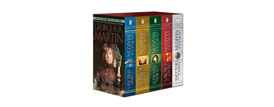 boxed set of the 1st five novels series from george r.r martin