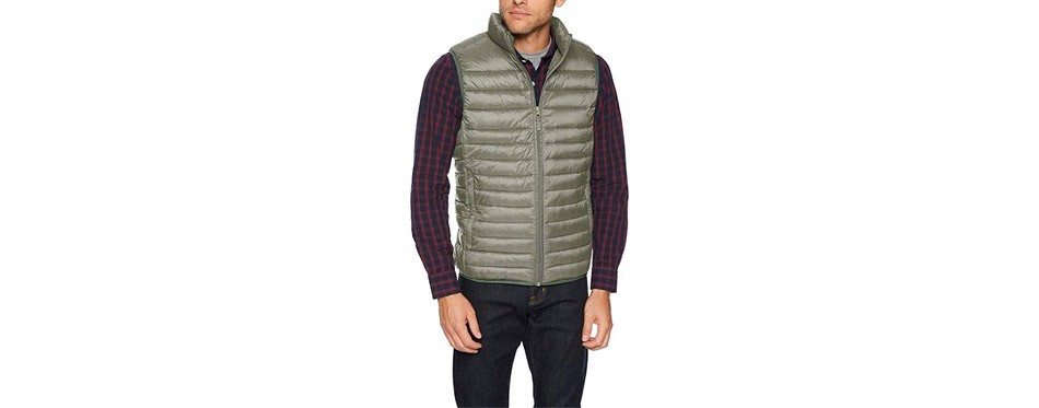 amazon essentials men’s lightweight water-resistant packable puffer vest