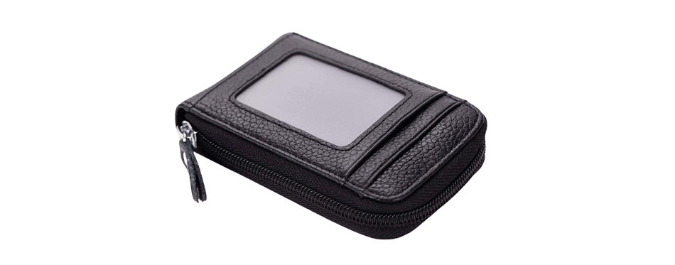 bakun premium leather slim zipper wallet for men