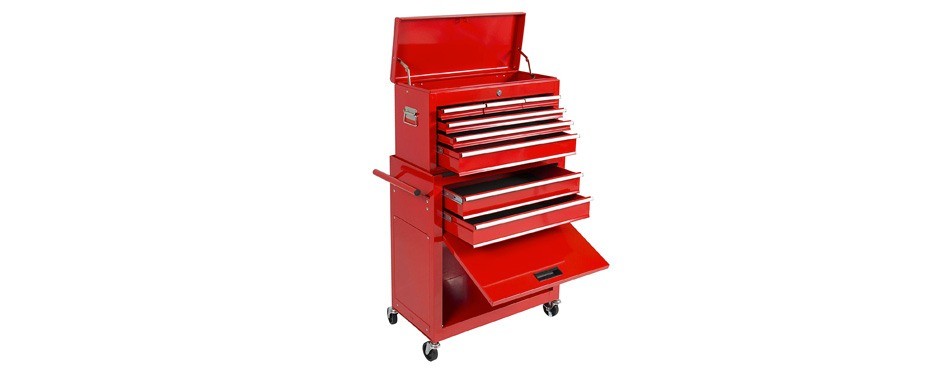 best choice products portable top chest rolling tool storage