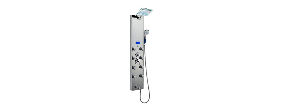 blue ocean 52 inch aluminum spa392m shower panel tower with rainfall shower head