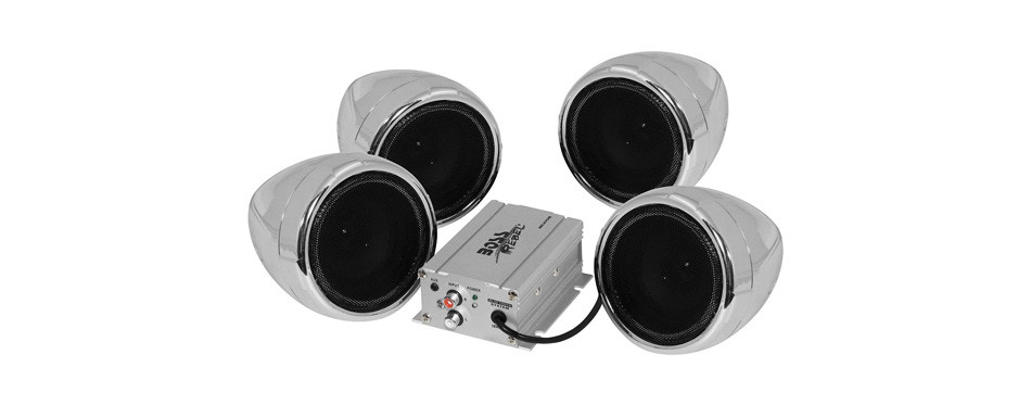 boss audio systems amplified motorcycle speaker set