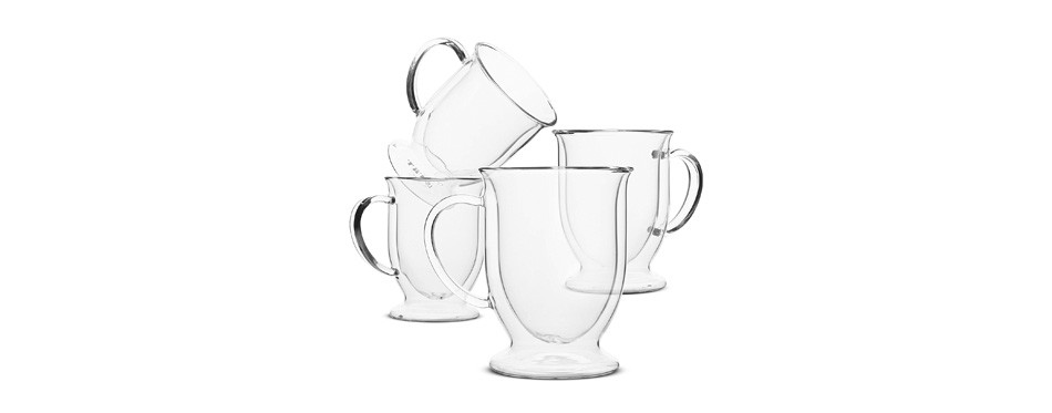 btat-set of 4 double wall glass coffee cups