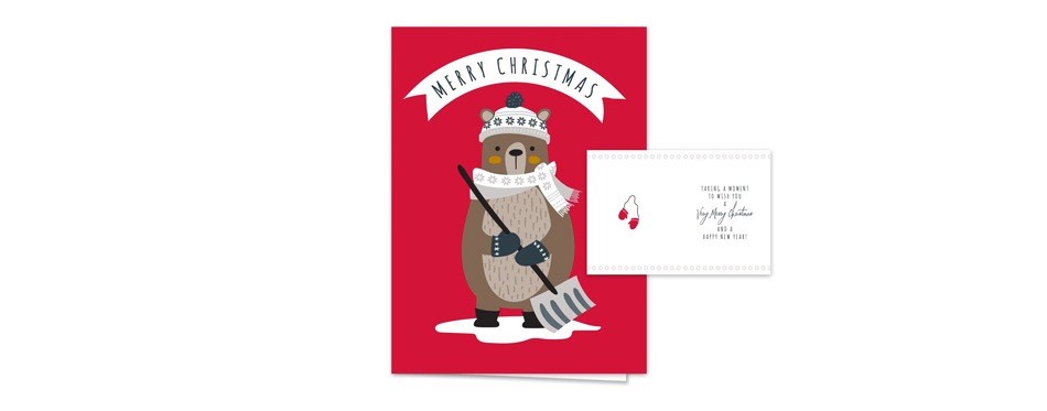 canopy street woodland animals holiday card pack