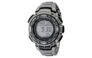 casio men’s triple-sensor stainless steel watch