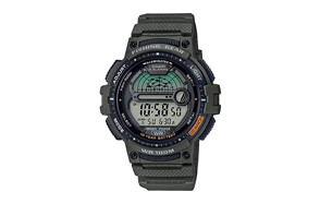 casio wr100m men's fishing timer quartz watch