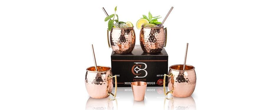 copper-bar moscow mule copper mugs