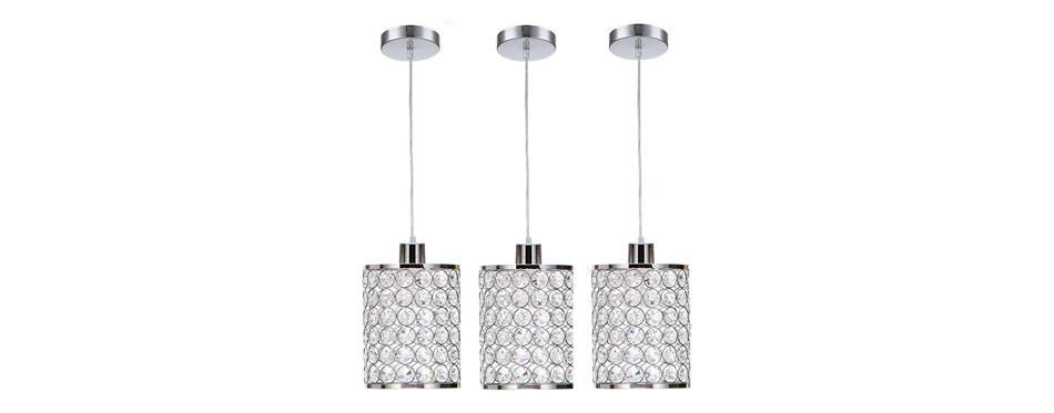cuaulans modern chrome crystal ceiling pendant light