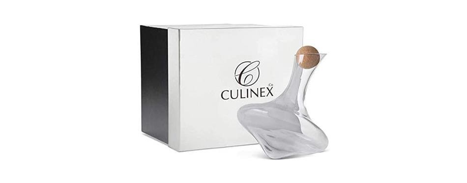 culinex hand blown glass wine decanter