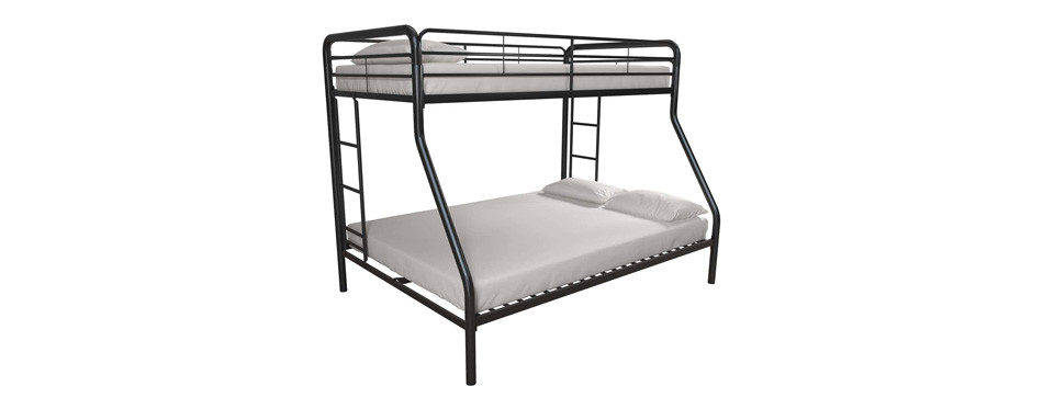 dhp twin-over-full bunk bed with metal frame and ladder