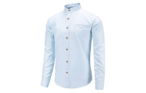 dioufond slim fit casual banded collar dress shirt