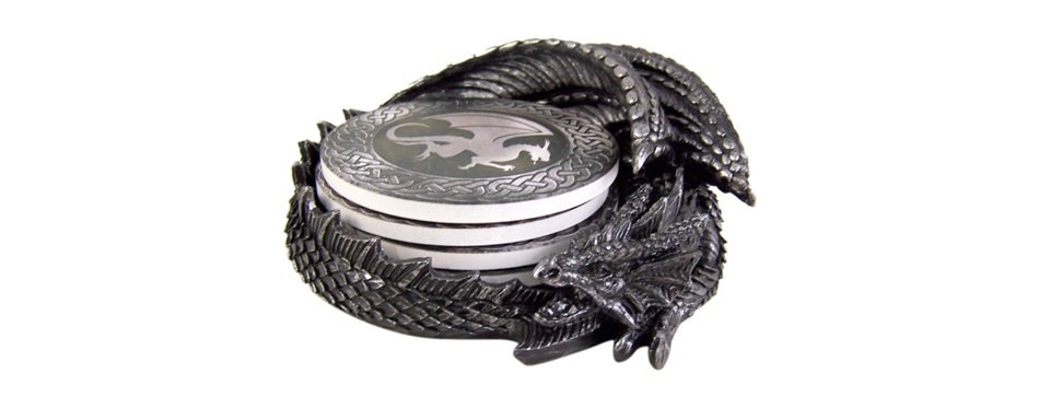 dragon coaster holder with 4 coaster set