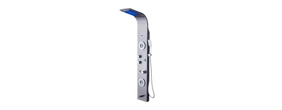 ello&allo stainless steel led shower panel tower system