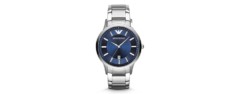 emporio armani silver men's watch