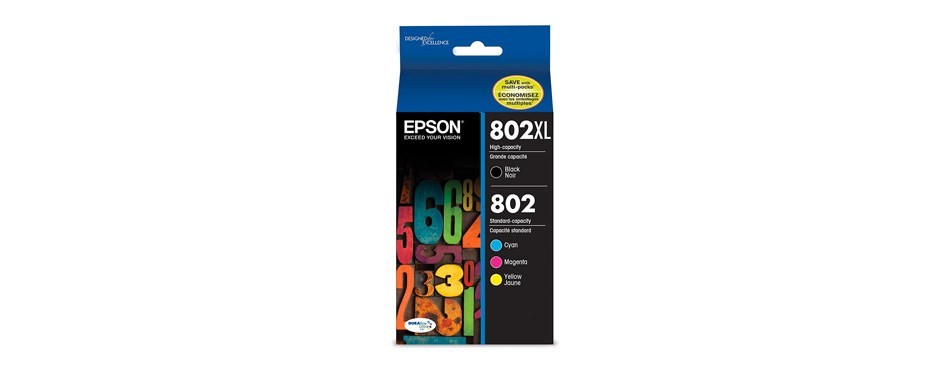 epson t802xl-bcs durabrite ultra black and color combo pack