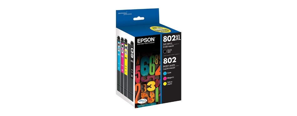epson t802xl-bcs durabrite ultra black and color combo pack