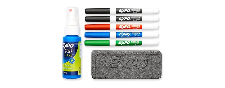 expo 80675 low-odor fine point dry erase set with cleaner