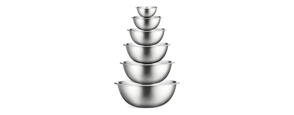 finedine stainless steel mixing bowls (set of 6) stainless steel mixing bowl set