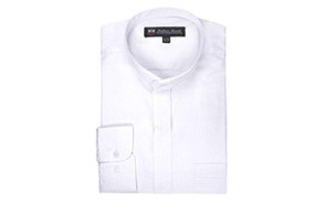 fortino landi long-sleeve banded collar shirt