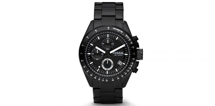 Fossil Men’s Decker Black Stainless Steel Chronograph Watch
