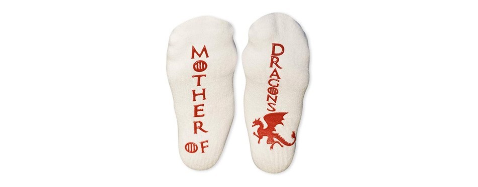 game of thrones mother of dragons socks with dragon egg keepsake and candles