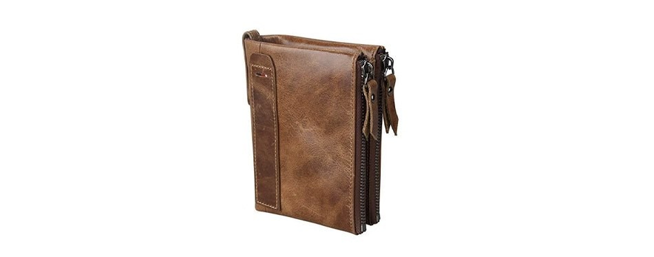 gazigo rfid blocking zipper wallet for men