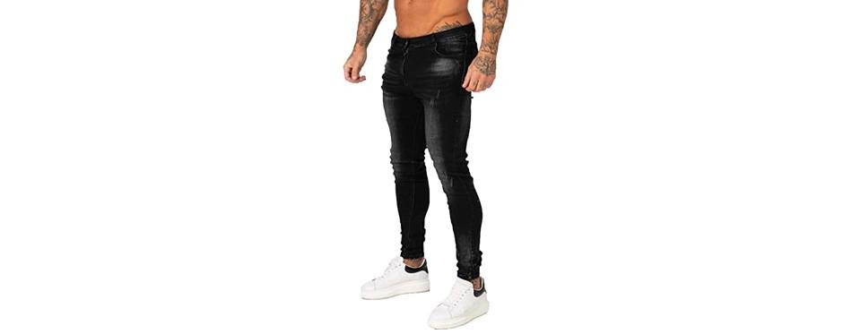 gingtto skinny stretch denim jeans for men