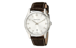 hamilton h38511553 jazzmaster thinline silver dial watch