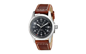 hamilton men's khaki field black dial watch