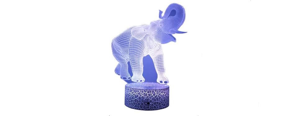 hguangs elephant lamp gift 16 colors desk table night
