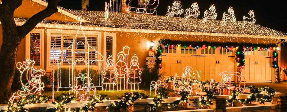 lorryte 2-pack outdoor solar christmas lights