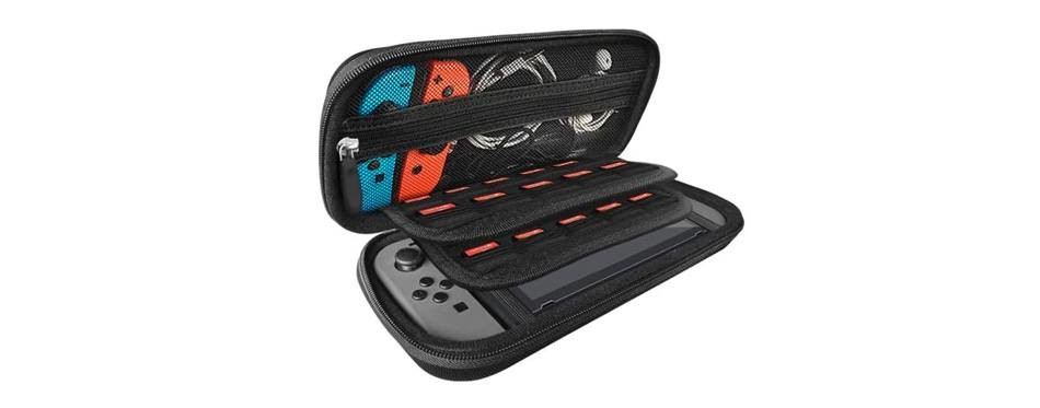 ivoler carrying case for nintendo switch with 2 pack screen protector