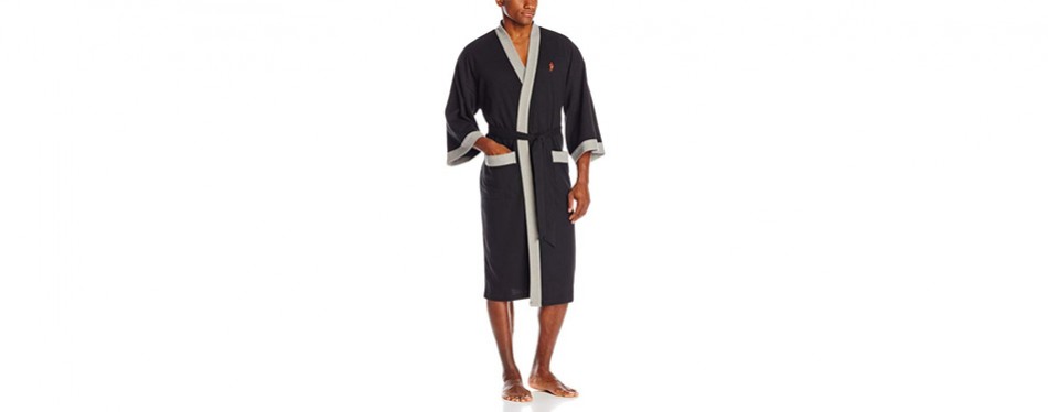 jockey men’s waffle-weave kimono robe