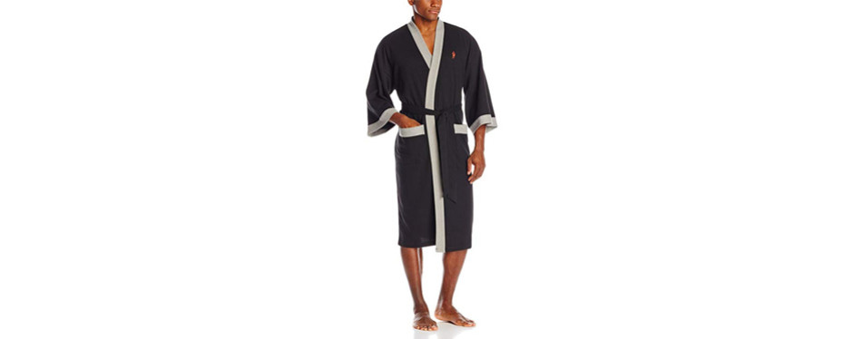 jockey men’s waffle-weave kimono robe