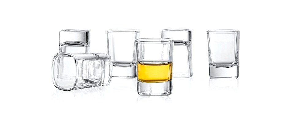 joyjolt 6-pack heavy base shot glass set
