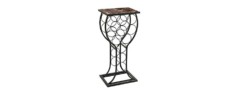 kings brand furniture metal with marble finish top wine storage organizer display rack table