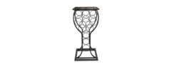 kings brand furniture metal with marble finish top wine storage organizer display rack table