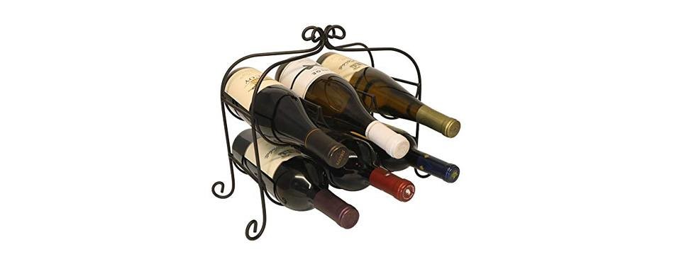 kitchenedge annabel 6 bottle metal wine rack