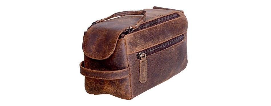 komalc buffalo leather dopp kit