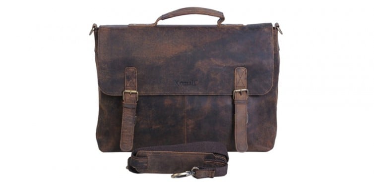 KomalC Retro Leather Laptop Bag